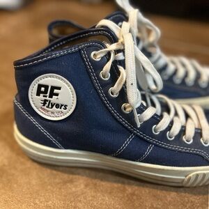 P.F. Flyers Blue and White High-Top Sneakers